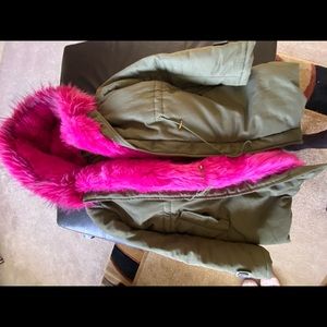Hot Pink and Army Green Parka